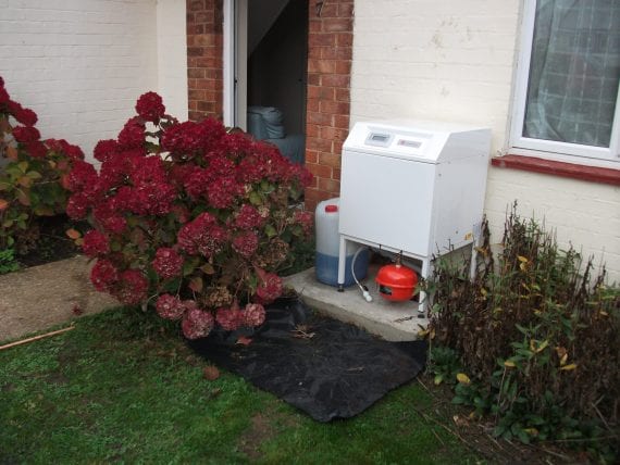 Ground Source Review: New Linx, Lincolnshire. Heat pump in garden