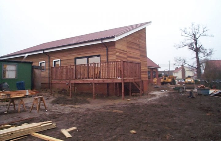 Ground Source Review: Hevingham School, Norfolk - Exterior view of groundwork