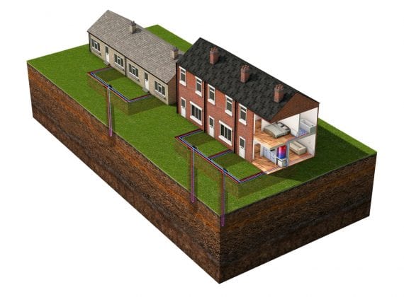 Kensa ground source heat pumps district heating Shoebox heat pump diagram