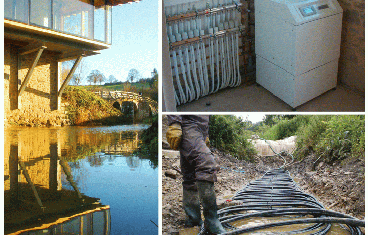 Ground Source Review: Old Watermill- Slinky coils lad in riverbed
