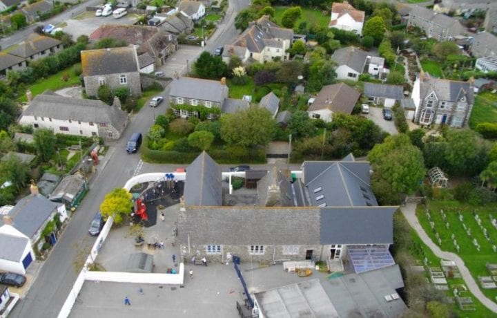 Ground Source Review: Grade Ruan School, Cornwall - Aerial View