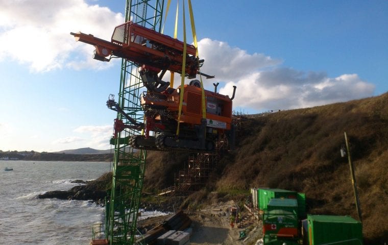 Ground Source Review: RNLI Porthdinllaen. Drill Craning