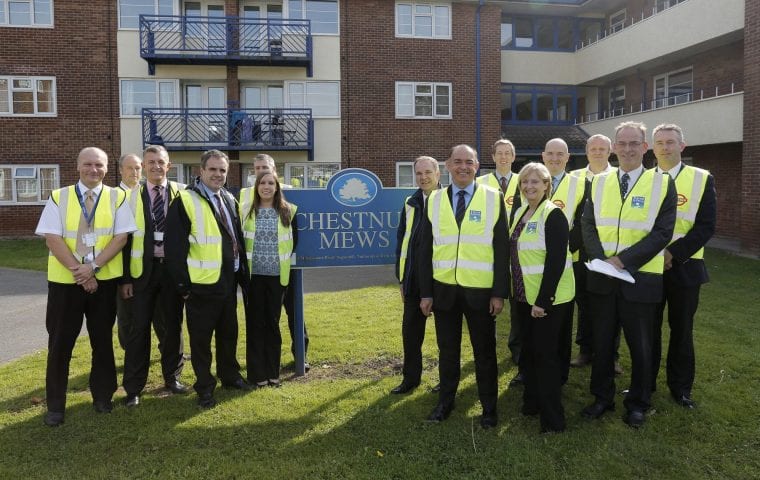 Trent and Dove Housing visit to a site in Burton upon Trent with Energy Minister Lord Bourne. - Group Photo