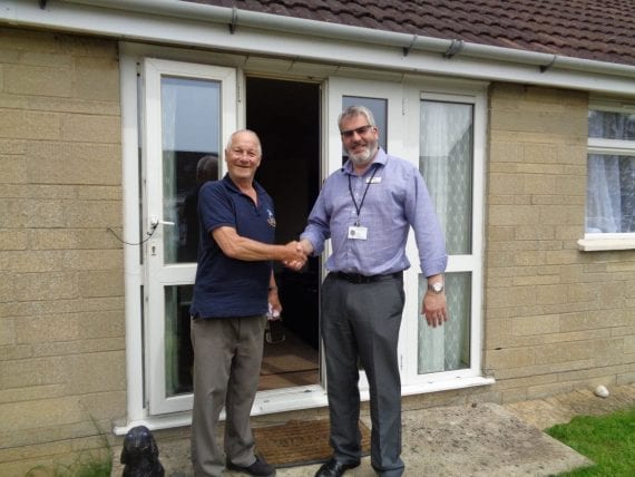 Ground Source Review: Bromford Phase Two ǀ Heat Pump - Resident Mr Neal with Director of Financial Reporting Russ Fowler
