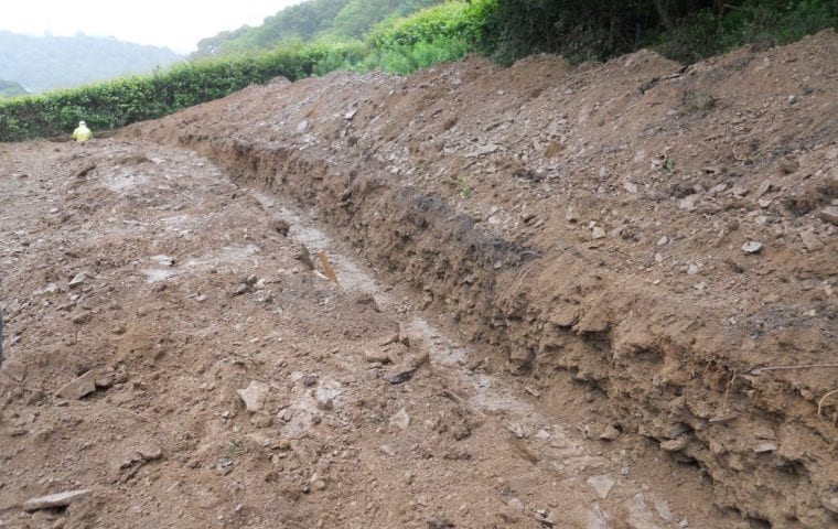 Ground Source Review Converted Church, Felindre Heat Pump - Slinky Trenches