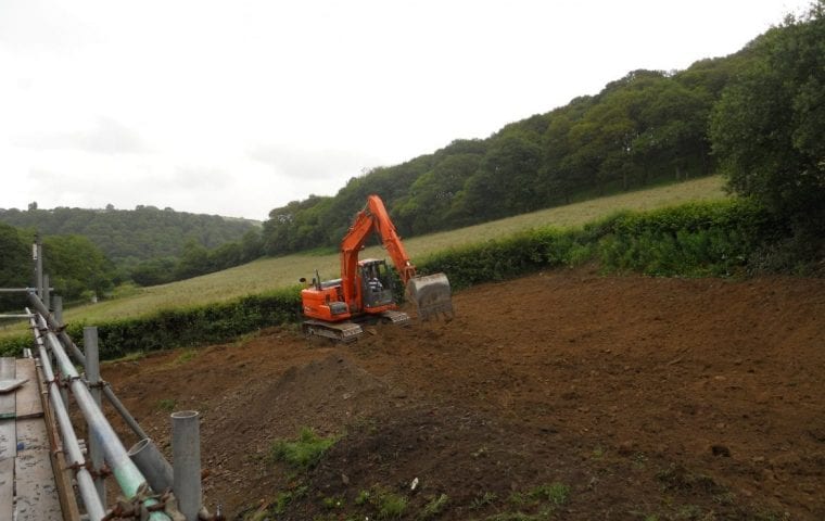 Ground Source Review Converted Church, Felindre Heat Pump - Digging