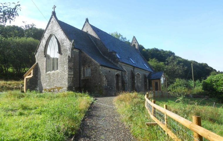 Ground Source Review Converted Church, Felindre Heat Pump -Exterior 2