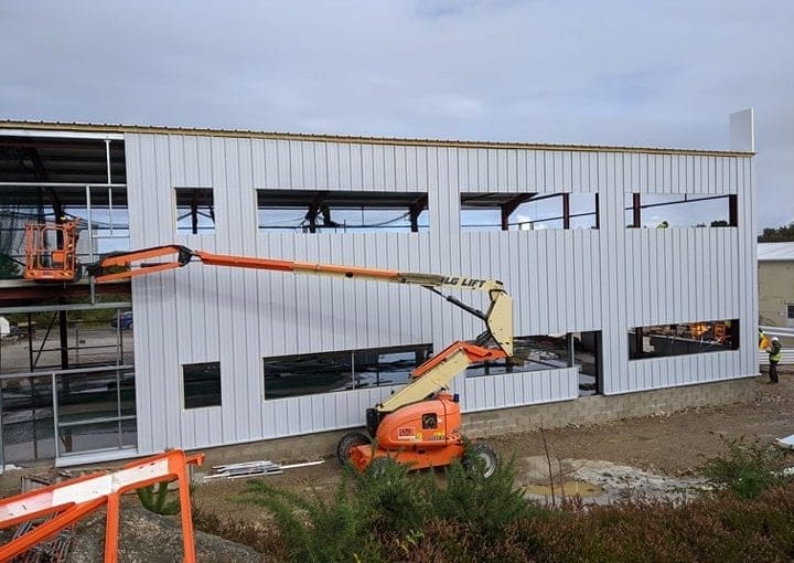 New Factory Walls and Roof going up