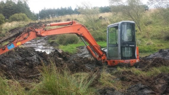 Ground Source Review Todridge Farm digging trenches