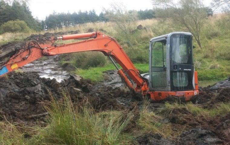 Ground Source Review Todridge Farm digging trenches