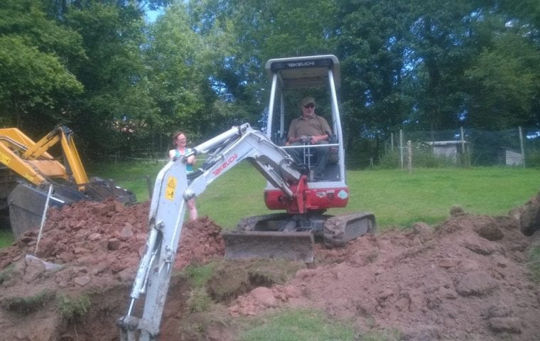 Ground Source Review Llanishen House digging trenches