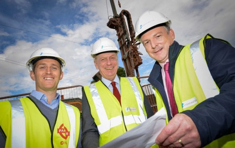 Stonewater Housing Weobley District Ground Source Heat Pump Retrofit Social Housing Project Borehole drill rig