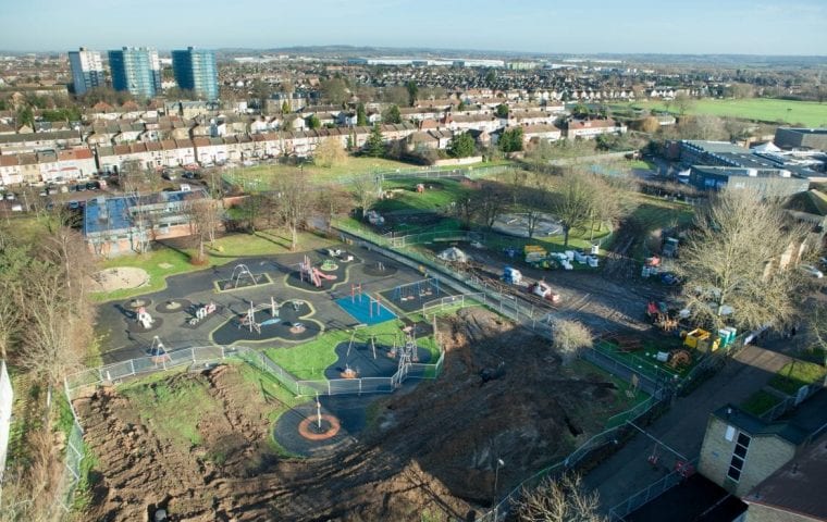 Groundworks in progress for the Enfield GSHP project M