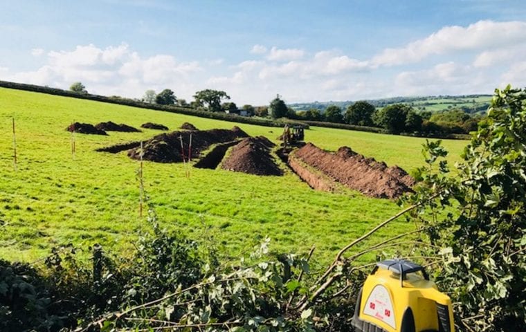 Clifford Place ground source heat pump case study: horizontal view of the trenching