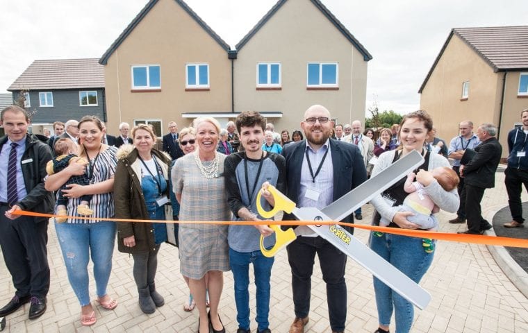 Tuckers Close ground source heat pump case study: ribbon cutting ceremony