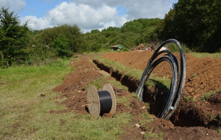 Blaenllechog Farm water source heat pump case study: laying out pipe