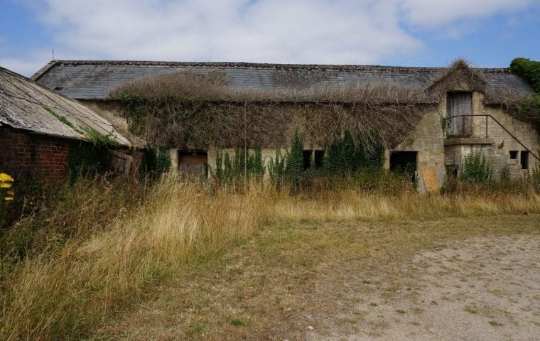 Bibury Farm Barns ground source heat pump case study: external pic before renovation