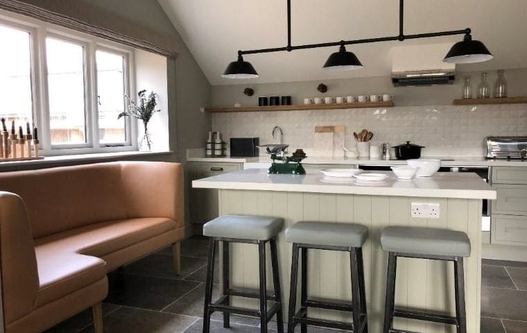 Bibury Farm Barns ground source heat pump case study: internal kitchen diner