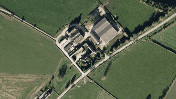 Bibury Barn aerial view