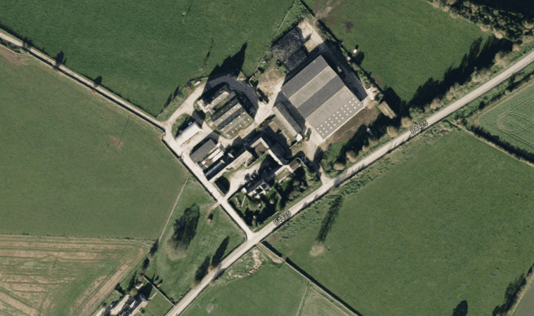 Bibury Barn aerial view