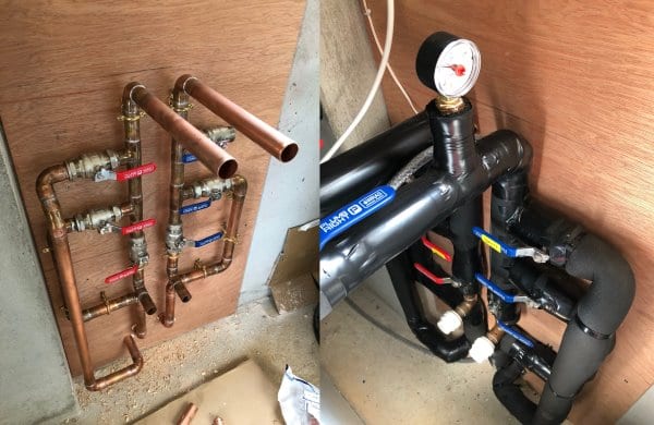 Evo ground source heat pump pipework