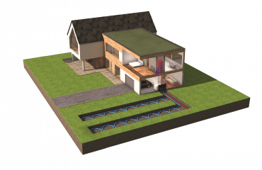 Self Build property with slinky pipes - copyright Kensa Heat Pumps