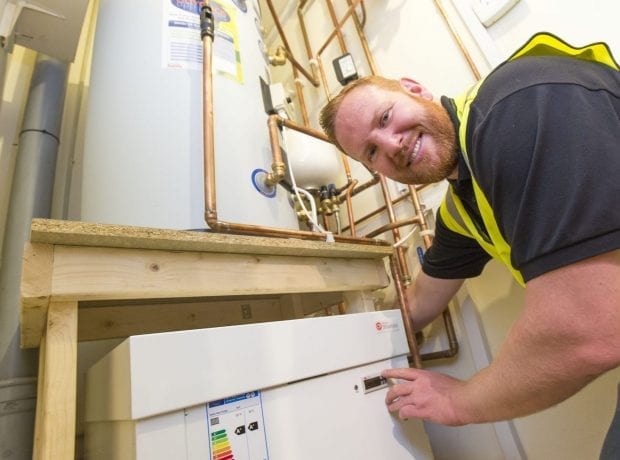 Installation of a Kensa Shoebox ground source heat pump