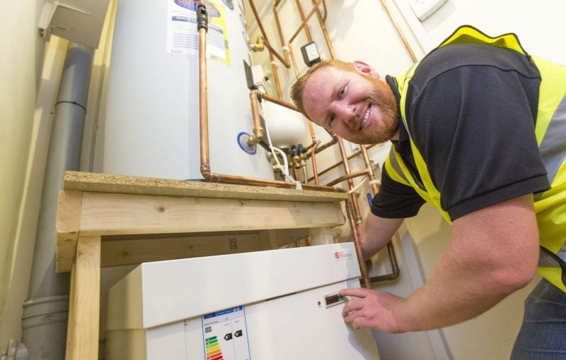 Installation of a Kensa Shoebox ground source heat pump