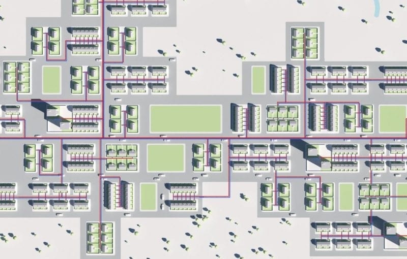 Kensa's form of Fifth Generation District Heating using a Shared Ground Loop Array network